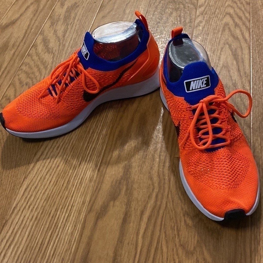 NIKE Air Zoom Mariah Flyknit Racer Running Shoes Orange Blue  Men's (Size 8)